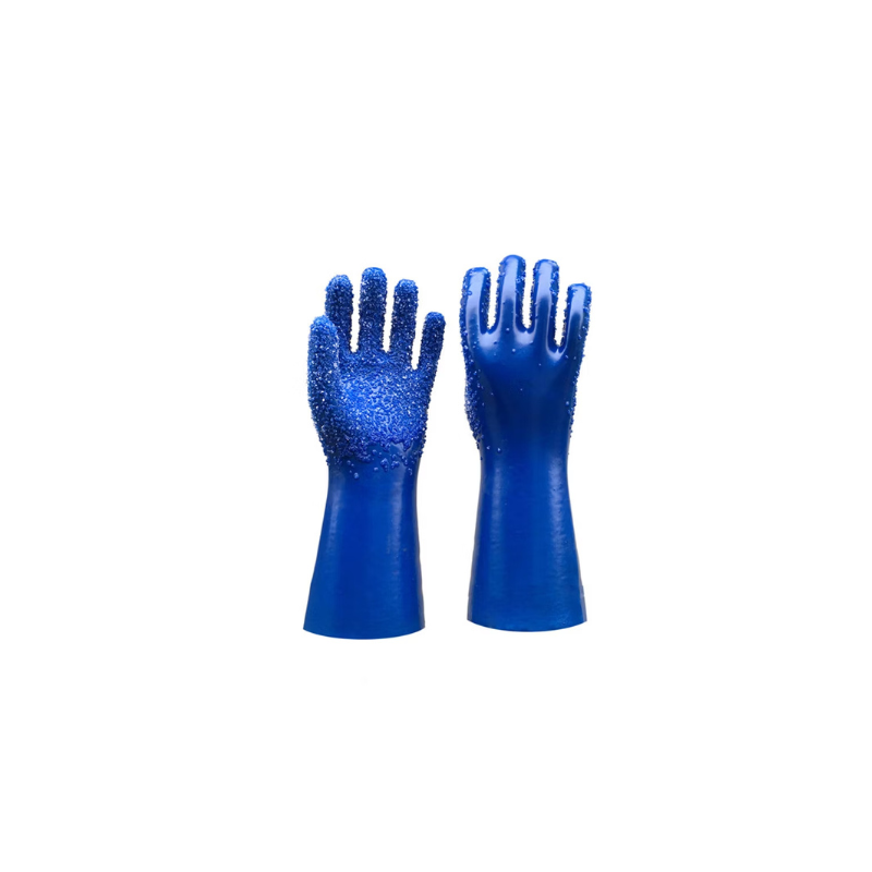 Oil Acid Chemical Resistant Anti Slip Waterproof  PVC Heavy Duty Industrial  Gloves